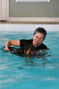 Hydrotherapy helps dogs who struggle to walk.